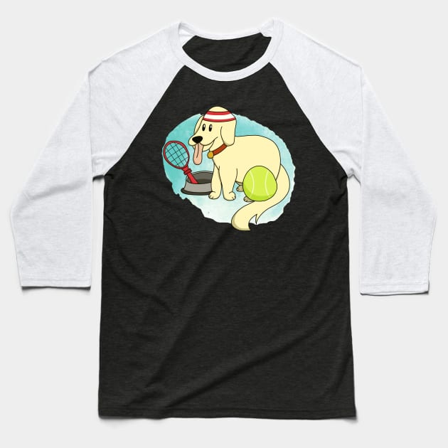 Tennis Dog Baseball T-Shirt by pako-valor